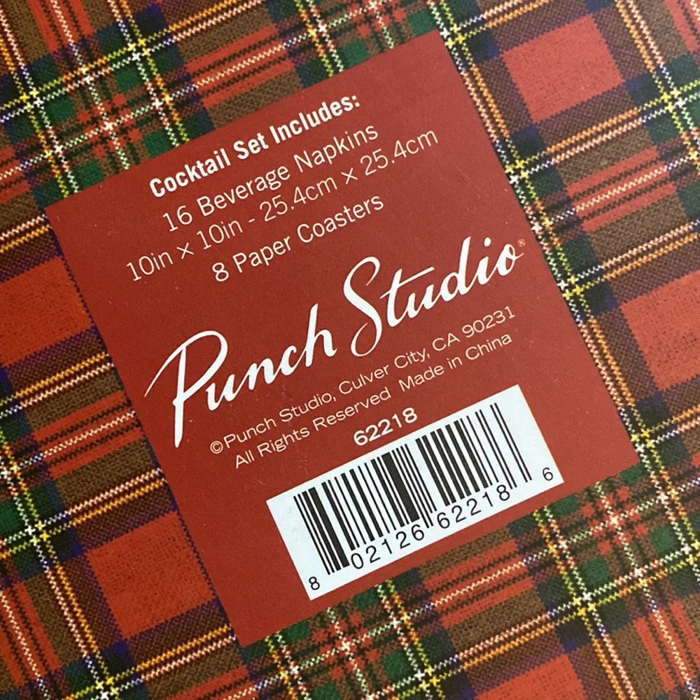 Punch Studio Peace On Earth Holiday Cocktail Napkins & Coasters Set